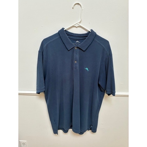 Tommy Bahama Other - Tommy Bahama Emfielder Polo Shirt Mens XL Navy Blue Supima Cotton Marlin Logo